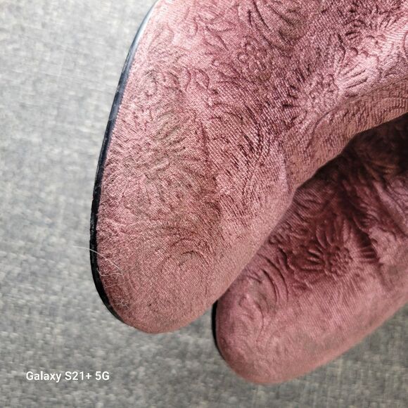 Sam Edelman pink velvet embossed floral print womens size 8 - Picture 10 of 11